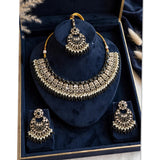 Polki Kundan Bridal Jewellery Set | Necklace, Chandbali Earrings & Maang Tikka