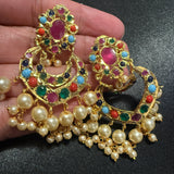 Navratan Jadau Multicolour Earrings