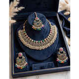 Polki Kundan Bridal Jewellery Set | Necklace, Chandbali Earrings & Maang Tikka