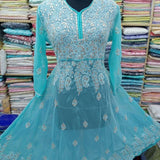 Georgette Frock Style Chikankari Kurtis