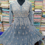 Georgette Frock Style Chikankari Kurtis