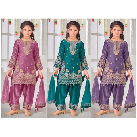 ZAINA Readymade Fendy Silk Kids Wear