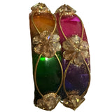 Crystal Flower Acrylic Bangles Jelly look Bangle Pair