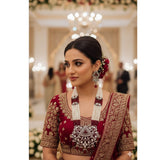 Royal Kundan Pearl Long Haar Set with Earrings
