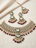 Regal Kundan Bridal Jewellery Set – Choker, Earrings & Maang Tikka