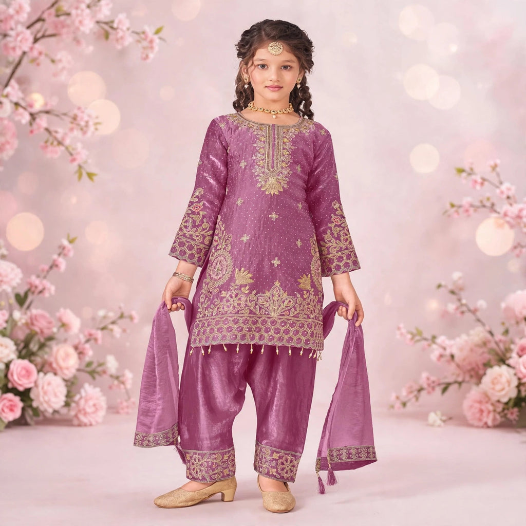 ZAINA Readymade Fendy Silk Kids Wear
