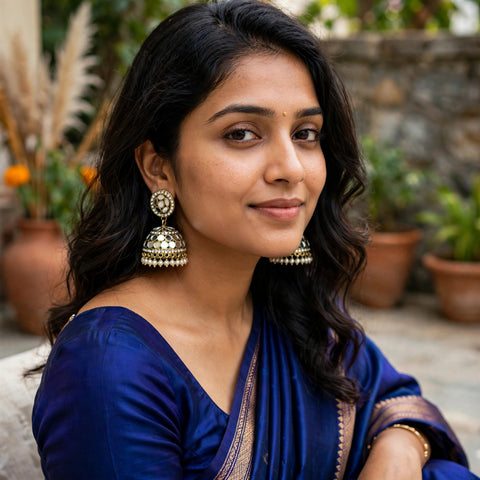 Gold-Toned Mirror Style Jhumkas