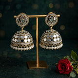 Gold-Toned Mirror Style Jhumkas