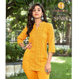 CHIKANKARI STYLE SEQUENCE SHORT TOPS