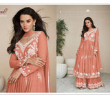 VAMIKA RAYON CHIKANKARI STYLE PLAZO SETS