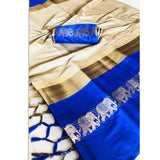 Soft Semi Silk Party Wear Contrast Border Saree.
