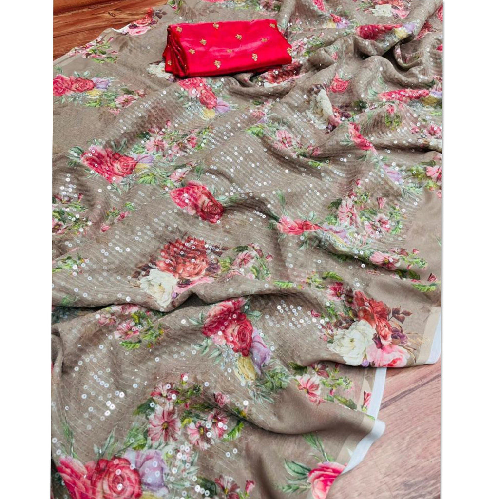 Floral Sequins Sarees