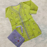 Cotton voil Chikankari kurti sets for girls