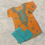 Cotton voil Chikankari kurti sets for girls