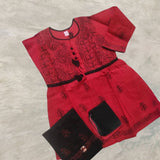 Cotton voil Chikankari kurti sets for girls