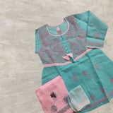 Cotton voil Chikankari kurti sets for girls