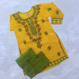 Cotton voil Chikankari kurti sets for girls