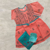 Cotton voil Chikankari kurti sets for girls