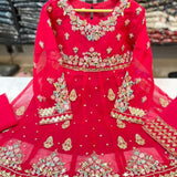 Kids Dresses- 3 Pc Organza Anarkali Set
