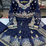 Kids Dresses- 3 Pc Organza Anarkali Set