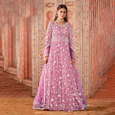 Net Fabric Long Gown Sets