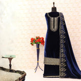 New Velvet Designer Party Wear Look Top-Dupatta