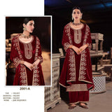 New Velvet Designer Party Wear Look Top-Dupatta