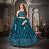 New Designer Digital Georgette With Embroidery