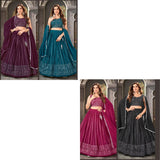 New Designer Digital Georgette With Embroidery