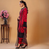 Pakistani Casual Wear- RED BLACK
