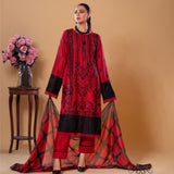 Pakistani Casual Wear- RED BLACK