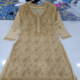 CHANDERI SILK Chikankari Kurtis