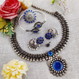 Oxidised Choker Necklace Set