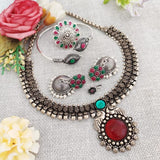 Oxidised Choker Necklace Set