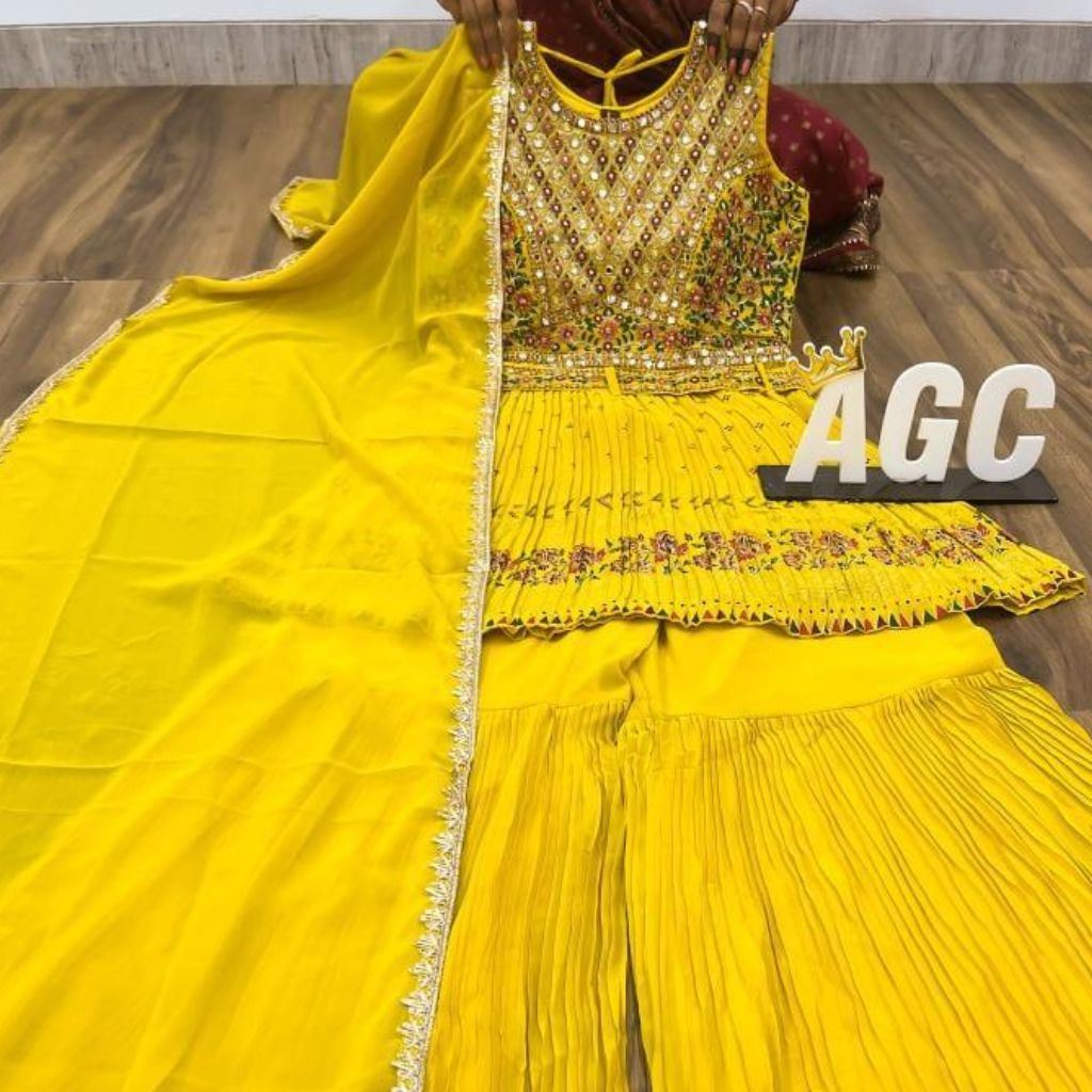SEQUENCE EMBROIDERED WORK SUIT AND DUPATTA