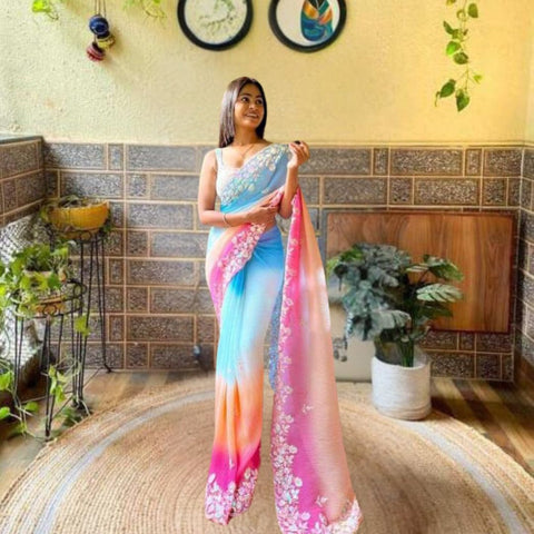 Multicolor Designer Sequence Saree