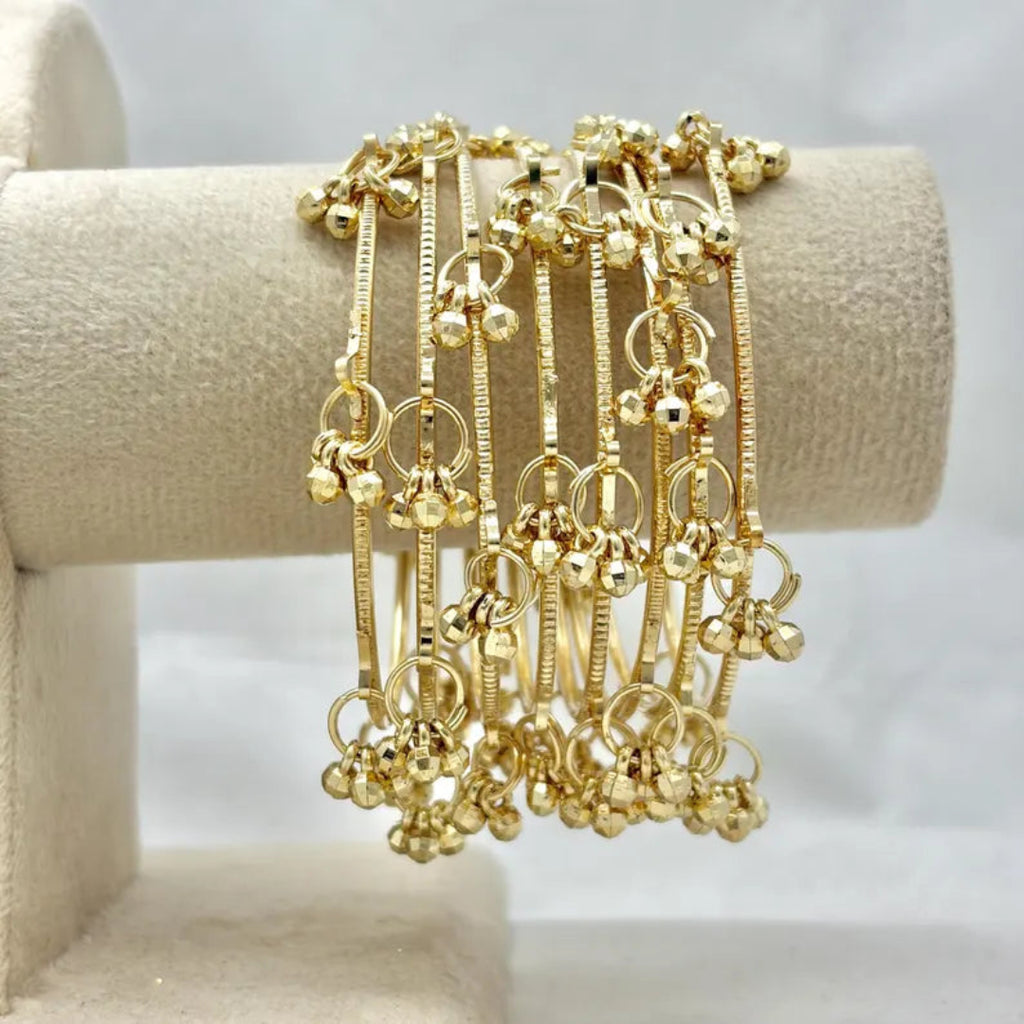 Kashmiri Gold Toned Bangles — Set of 8