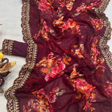 Georgette Printed Design saree