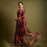 Georgette Printed Design saree
