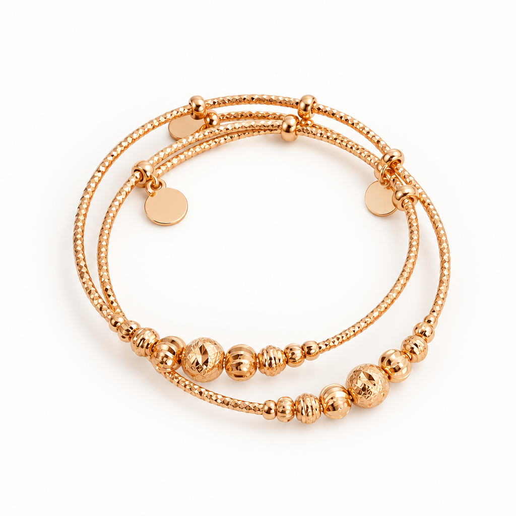 Rose gold bangle set clean product photo
