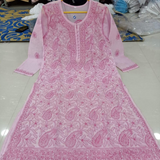 CHANDERI SILK Chikankari Kurtis